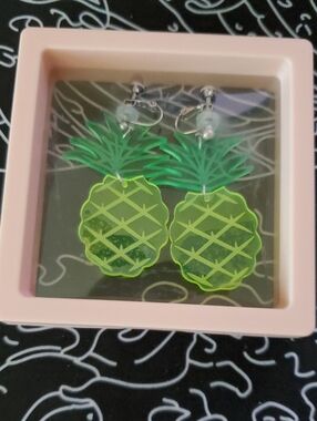 Pineapple Clip On Earrings